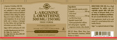 Solgar L-Arginine L-Ornithine 500/250mg 50's