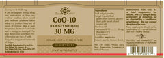 Solgar CoQ-10 30mg 30's SOFTGELS