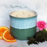 Morning Light Essential Oil Candle | Large Green Ceramic | 500g