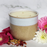 Wild Rosarium Essential Oil Candle | Large Beige Ceramic | 500g