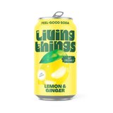 Living Things Sparkling Lemon & Ginger Prebiotic Soda 330ml