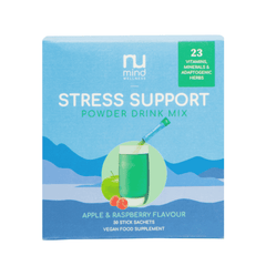 Nu Mind Wellness Stress Support Powder Drink Mix Apple & Raspberry Flavour 30 Sachets (BOX)