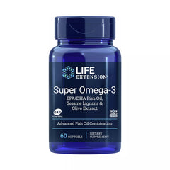 Super Omega-3 EPA/DHA with Sesame Lignans & Olive Extract - 60 Softgels | Life Extension