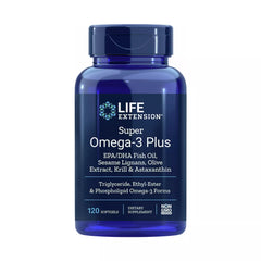 Super Omega-3 Plus EPA/DHA with Sesame Lignans, Olive Extract, Krill & Astaxanthin - 120 Softgels | Life Extension