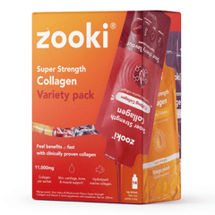 Zooki Super Strength Collagen Variety Pack 5xMango Peach 5xSour Cherry 4xBlackcurrant 11,000mg 14x18.5ml CASE