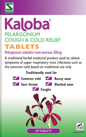 Schwabe Kaloba Pelargonium Cough & Cold Relief Tablets 30's