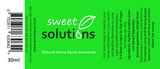 Sweet Solutions Natural Stevia Liquid Sweetener 30ml