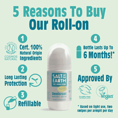 Salt of the Earth Unscented Deodorant Refillable Roll-On 75ml