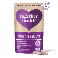 Together Health Vegan Multi Wholefood Multivitamin with D3, B12, K2, Iron, Zinc, Calcium & Iodine 60s