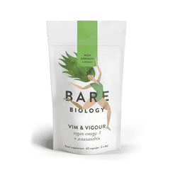 Bare Biology Vim & Vigour Vegan Omega-3 + Astaxanthin 60s POUCH