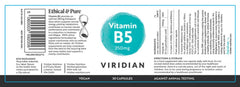 Viridian Vitamin B5 350mg 30's