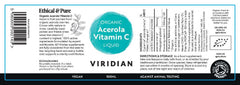 Viridian Organic Acerola Vitamin C Liquid 100ml