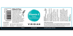 Viridian Vitamin E Mixed Tocopherols 60s