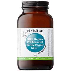Viridian 100% Organic Pre-Sprouted Barley Powder Aktiv 100g