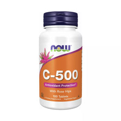 Vitamin C-500 with Rose Hips - 100 Tablets | NOW Foods
