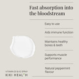 Kiki Health Vitamin D3 & K2 Oral Spray Natural Peppermint Flavour 30ml