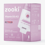 Zooki Vitamin D3+K2 Liquid Sachets Mixed Berry Flavour 30x10ml Sachets CASE