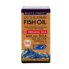 Wiley's Finest Wild Alaskan Fish Oil PRENATAL DHA 600mg 60's
