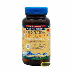 Wiley's Finest Wild Alaskan Omega-3 Plus Vitamin D3 60's