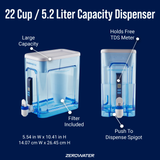 ZeroWater 22-cup 5.2 Litre Ready-Read Dispenser