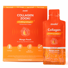 Zooki Collagen Zooki 11,000mg Super Strength Mango Peach 30x18.5ml Sachets CASE