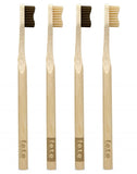 F.E.T.E 4 Bamboo Toothbrushes Medium Charcoal & Bamboo