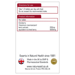 Natures Aid Natures Aid Cranberry 200mg (5000mg equiv) 30's