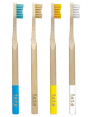F.E.T.E Bamboo Toothbrushes Set of 4 Medium Bristles
