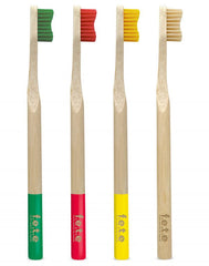 F.E.T.E Bamboo Toothbrushes Set of 4 Soft Bristles