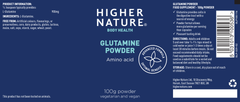 Higher Nature Glutamine Powder (Amino Acid) 100g