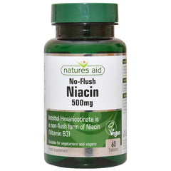 Natures Aid No Flush Niacin (Vitamin B3) 500mg 60's