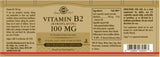 Solgar Vitamin B2 (Riboflavin) 100mg 100's