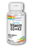 Solaray Vitamin D3 + K2 75ug 50ug 60's